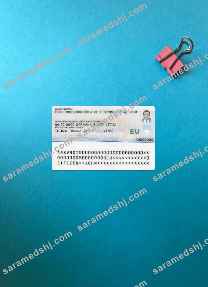 Slovenia residence permit card photolook back